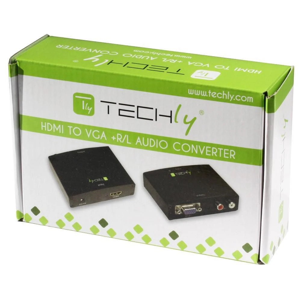 Techly Converter HDMI to VGA/ Audio Resolutions up to 1080p @ 50/60Hz