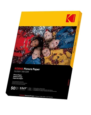 Papier Photo Kodak Brillant, 8,5 x11, 50 feuilles