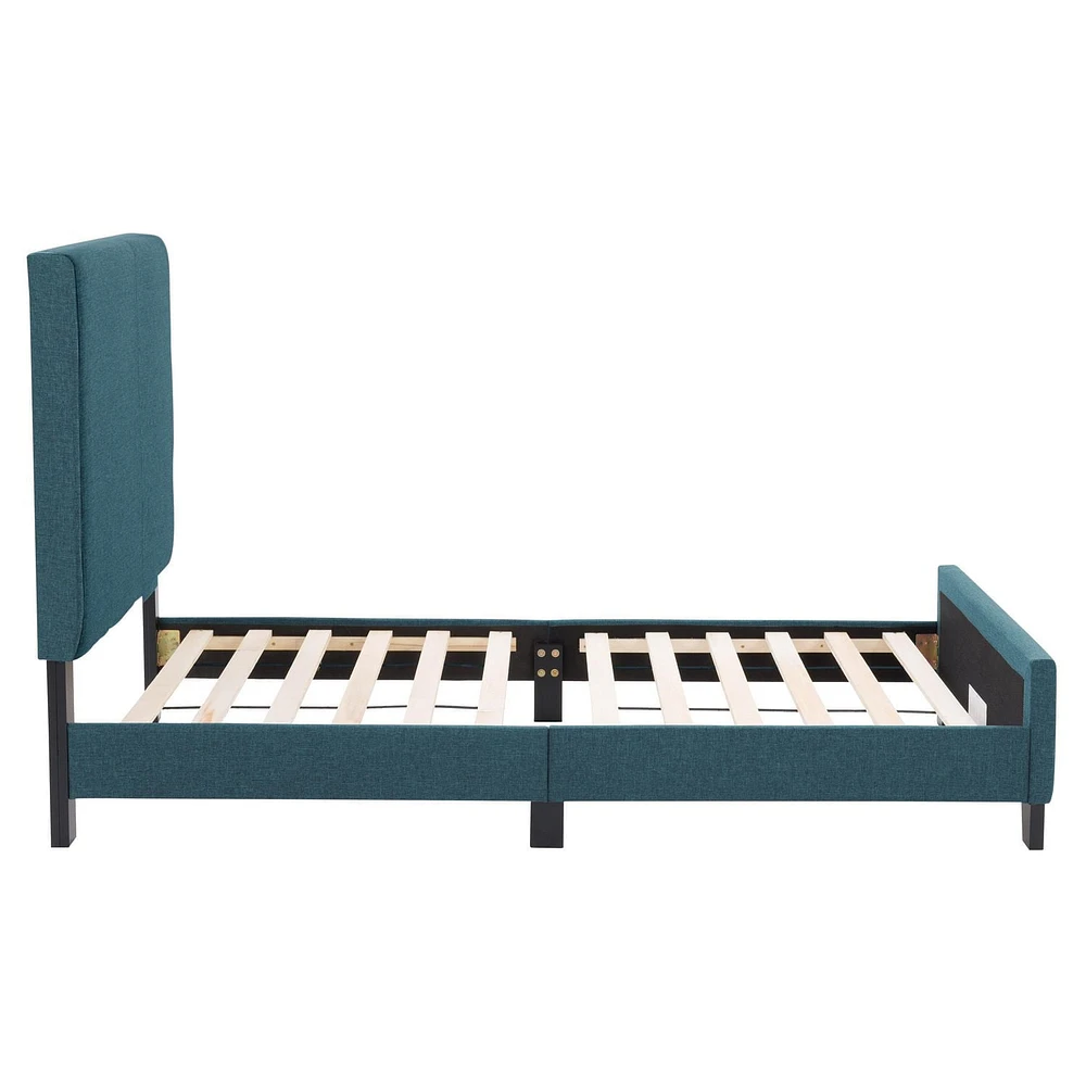 Ellery Fabric Tufted Twin Bed with Slats