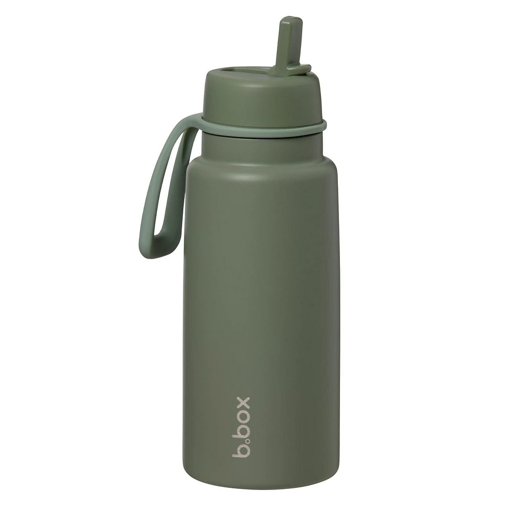 b.box - 34oz Insulated Flip Top Drink Tumbler with Straw Large and Durable Water Bottle for Teens & Adults Travel Water Bottle Triple Layer Insulation BPA Free 34oz