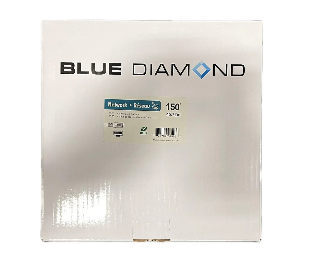 BlueDiamond Ethernet Cat6 Patch Cable CSA & UL approved - 100ft, Green