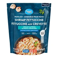 Great Value Creamy Alfredo Shrimp Fettuccine Pasta Kit, 600 g