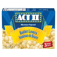 ACTII® Microwave Gourmet Popcorn - Butter Lovers Flavour, 3 x 78 g