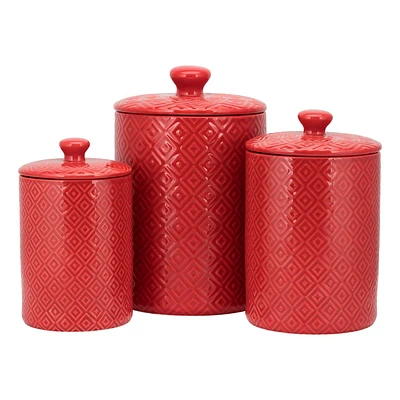 10 Strawberry Street Diamond Ensemble de 3 bidons, rouge