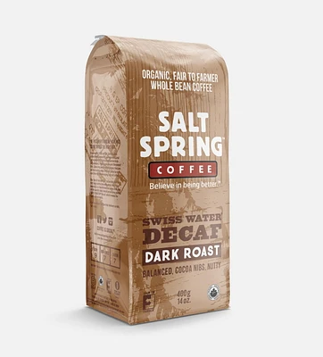 Salt Spring Coffee Organic Decaffeinated Dark Roast Coffee