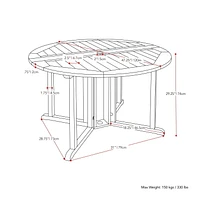 Meuble de salle à manger pliante de hauteur bar Miramar de CorLiving d'extérieur en bois dur