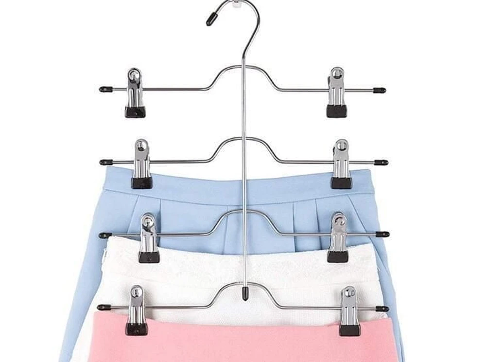 Mainstays, Cintres Multifonctionnels en Métal pour Pantalons / Jupes avec Clips Réglables, noir Cintre en métal avec clips