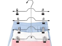 Mainstays, Cintres Multifonctionnels en Métal pour Pantalons / Jupes avec Clips Réglables, noir Cintre en métal avec clips