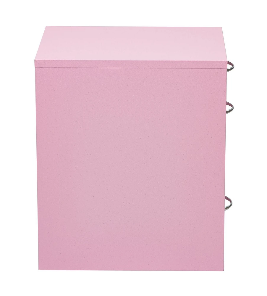 OSP Designs 22” Pink Metal File Cabinet