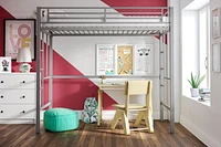 Lit Mezzanine en Métal Brittain Your Zone, Argent