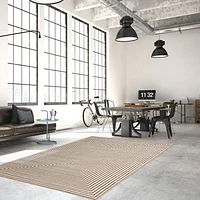 Tapis ECARPET Moderne pour Salle à Manger, Salon, Chambre Trona Beige