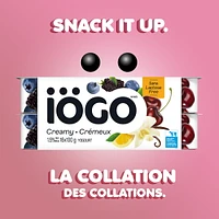 iÖGO Cherry, Lemon, Blackberry-Blueberry, Vanilla Lactose-Free Yogurt Cups 1.5%, 16x100g