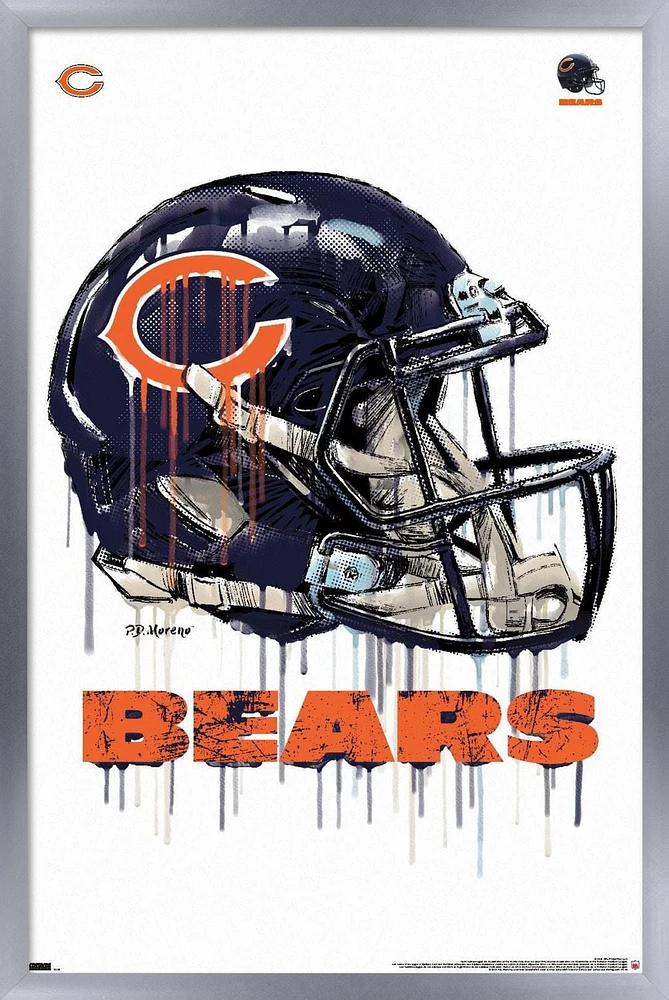 NFL Chicago Bears - Drip Helmet 20 Wall Poster
