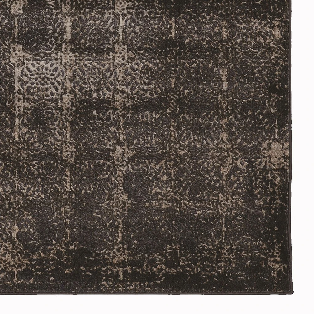 Tapis Bijou Illusion marine et beige de 5 pi x 7 pi 6 po