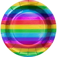 Kit d'assiettes en papier et de serviettes en papier d’aluminium couleurs arc-en-ciel Kit de fête en papier couleurs arc-en-ciel