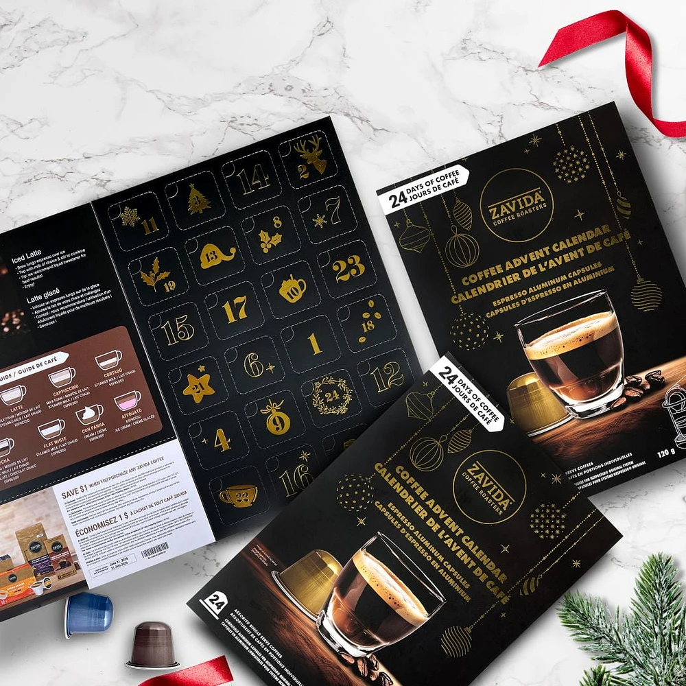 Zavida Advent Calendar Nespresso compatible capsules, Nespresso compatible Coffee Advent Calendar