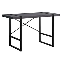 Monarch Specialties Computer Desk, Home Office, Laptop, 48"l, Work, Metal, Laminate, Grey, Black, Contemporary, Modern
