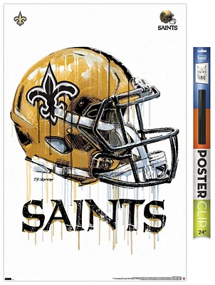 NFL New Orleans Saints - Drip Helmet 20 Wall Poster, 22.375" x 34"