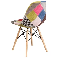2 pièces Chaise de la série Elon en tissu Milan patchwork avec pattes en bois