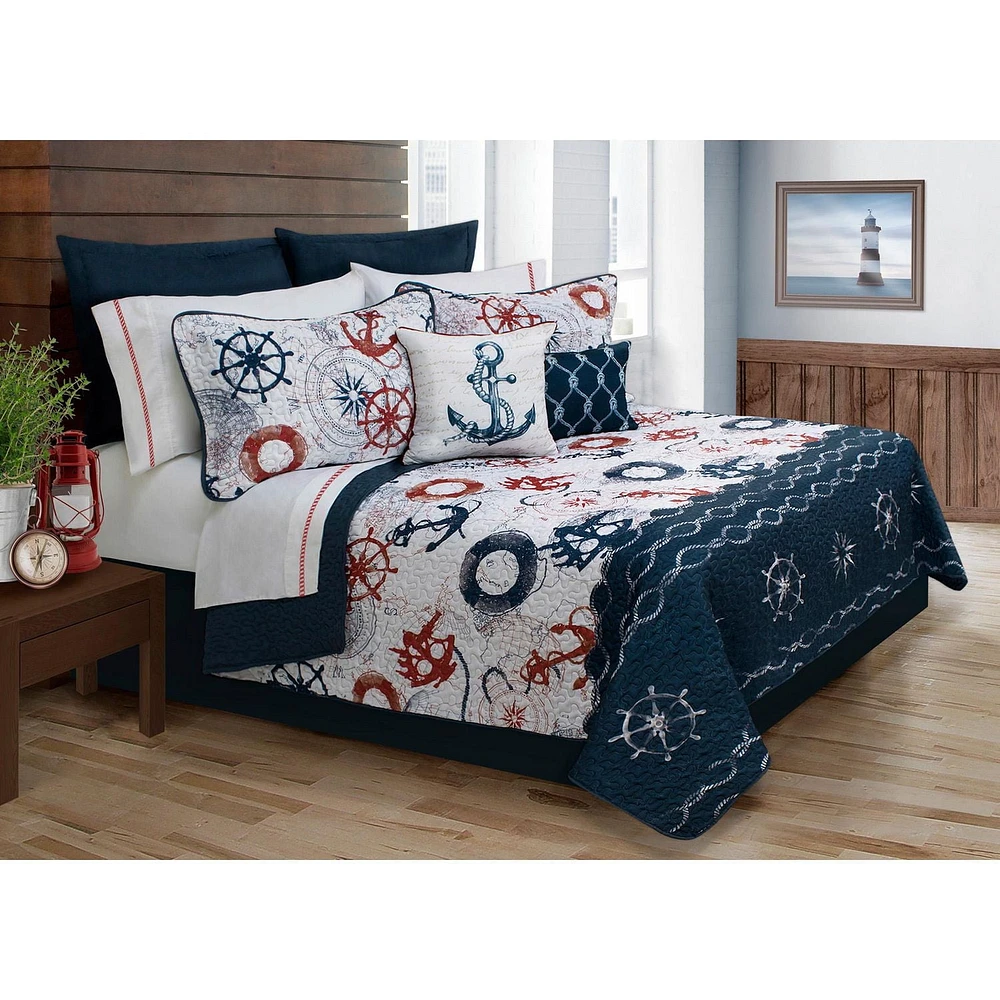 Safdie & Co. Home Deluxe Collection Navy 100% Polyester Comforter Set