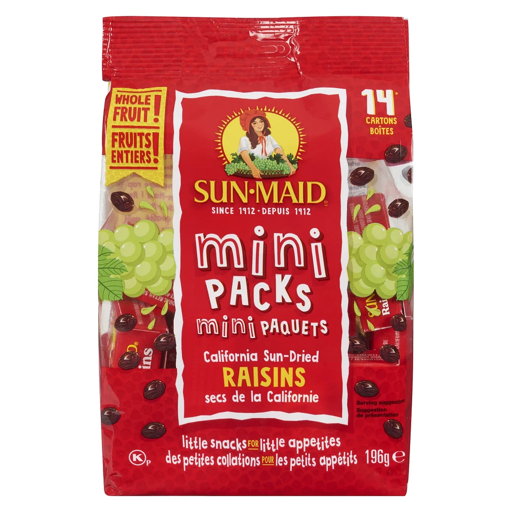 Sunmaid Mini Raisins, 14 Pack, 196 g