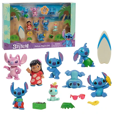 Coffret de figurines de luxe Lilo & Stitch de Disney, coffret de 13 figurines