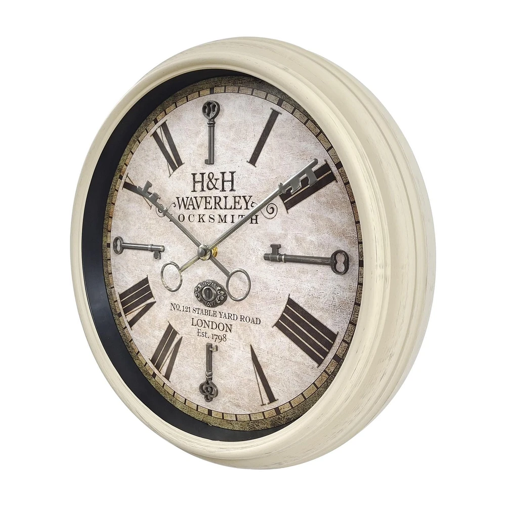 Hometrends Horloge murale blanche à clés
