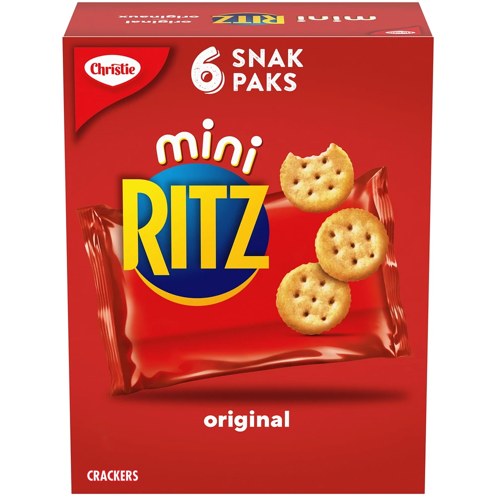 Ritz Mini Original Crackers, Snack Packs, School Snacks, 180 g