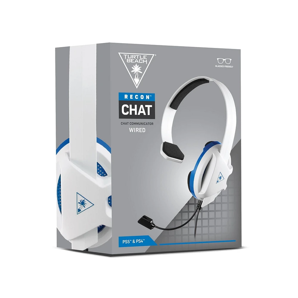 Turtle Beach® Recon Chat White Headset for PS4™ Pro, PS4™, and PS5™, PlayStation 4