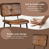 Homy Casa Lot de 4 chaises de salle à manger sans accoudoirs, avec revêtement en simili-suède, pieds en métal noir