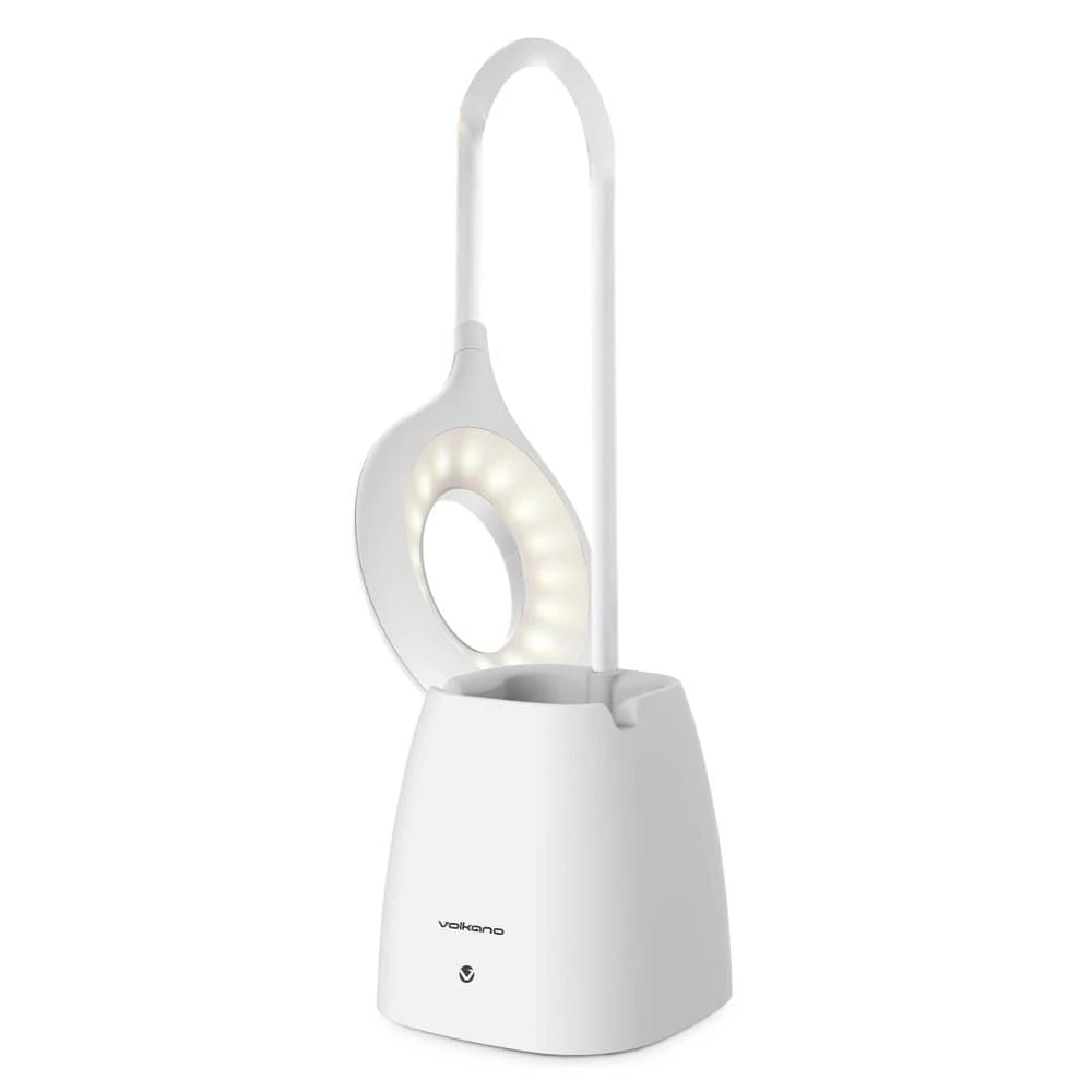 Lampe de table à DEL de la série Volkano Radiant, blanc
