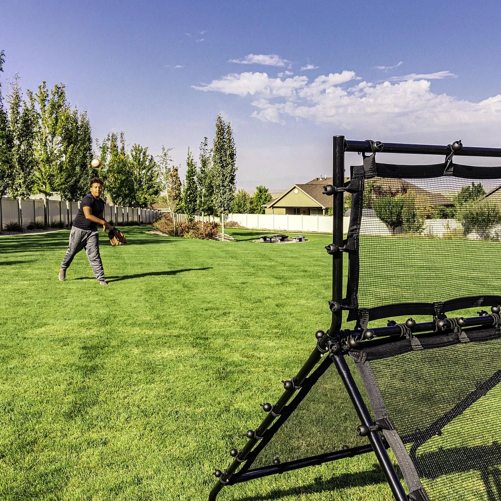 SKYWALKER SPORTS Rebond d'entraînement multisports, revêtement en poudre, cadre en acier robuste pour softball, baseball, volley-ball, crosse et plus encore, pratique d'entraînement au retour de balle