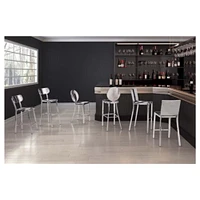 Tabouret de comptoir élégant Roxan en acier inoxydable LOT DE 2