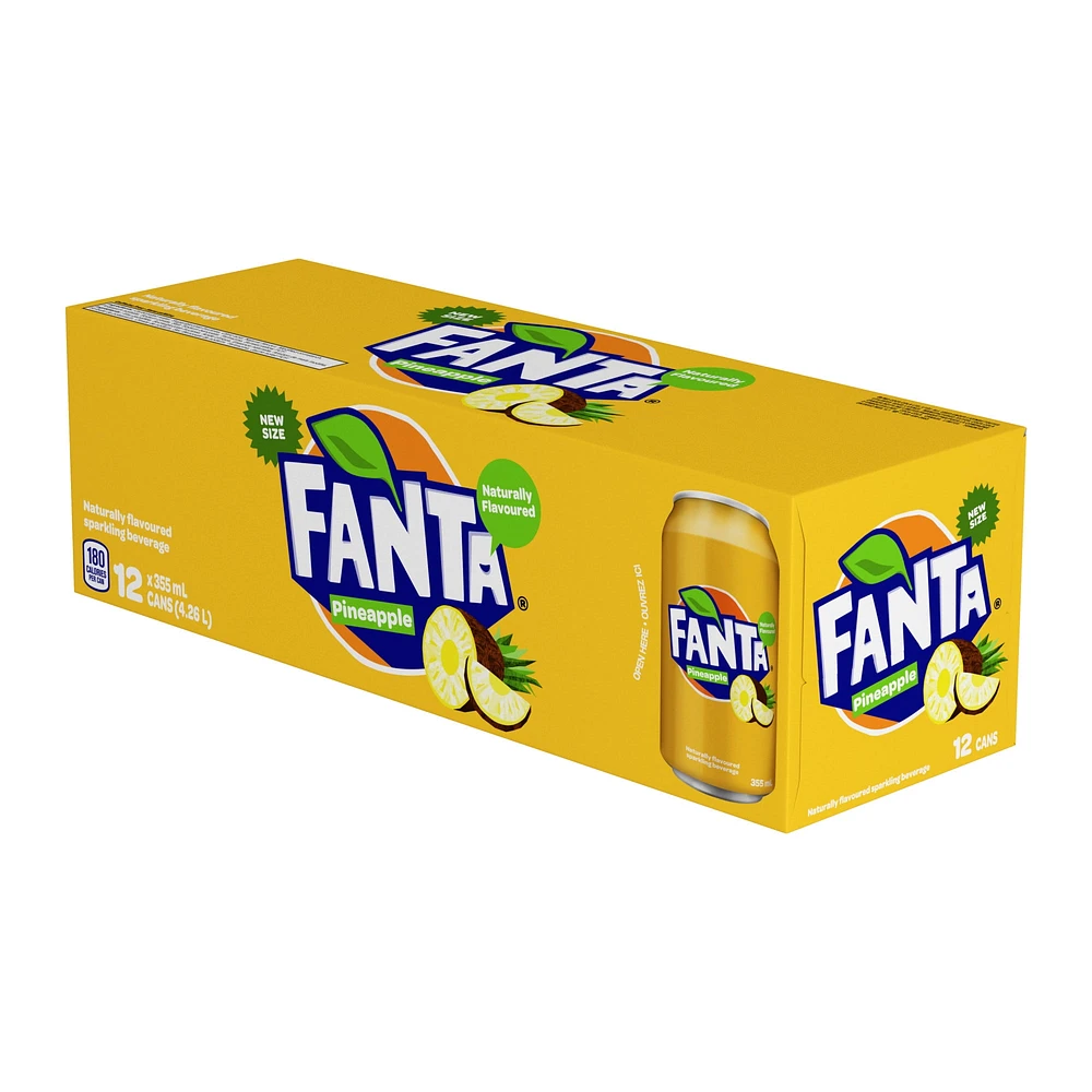 Fanta Pineapple Fridgepack Cans, 355 mL, 12 Pack, 12 x 355 mL
