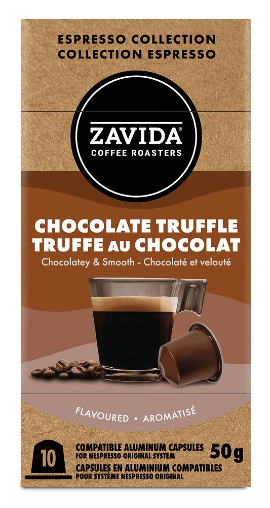 Zavida Chocolate Truffle Espresso capsules (10), ZAVIDA CHOCTRUFPODS