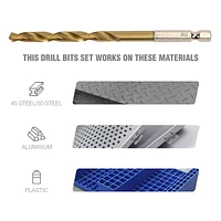 WorkPro Drill And Bit Set - 11 Piece, CR-V steel