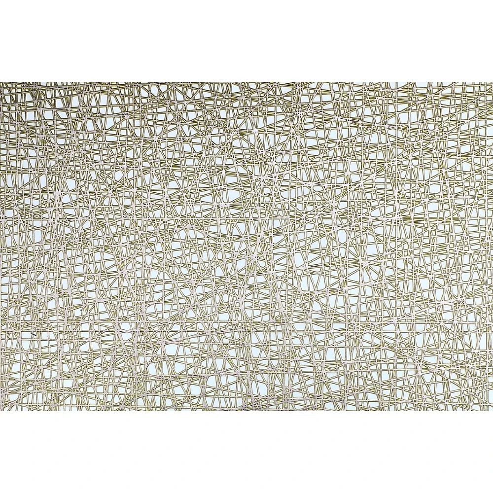 IH Casa Decor Metallic Laser Cut Pvc Placemat Sisal Champagne - Ensemble De 12