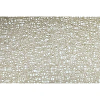 IH Casa Decor Metallic Laser Cut Pvc Placemat Sisal Champagne - Ensemble De 12
