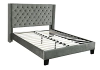 Natalia Queen Size Platform Bed, Grey