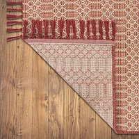 Better Homes & Gardens Woven Geo 5’x7’ Outdoor Rug - Polypropylene/Polyester - Terra Cotta, 5' x 7', fade resistant