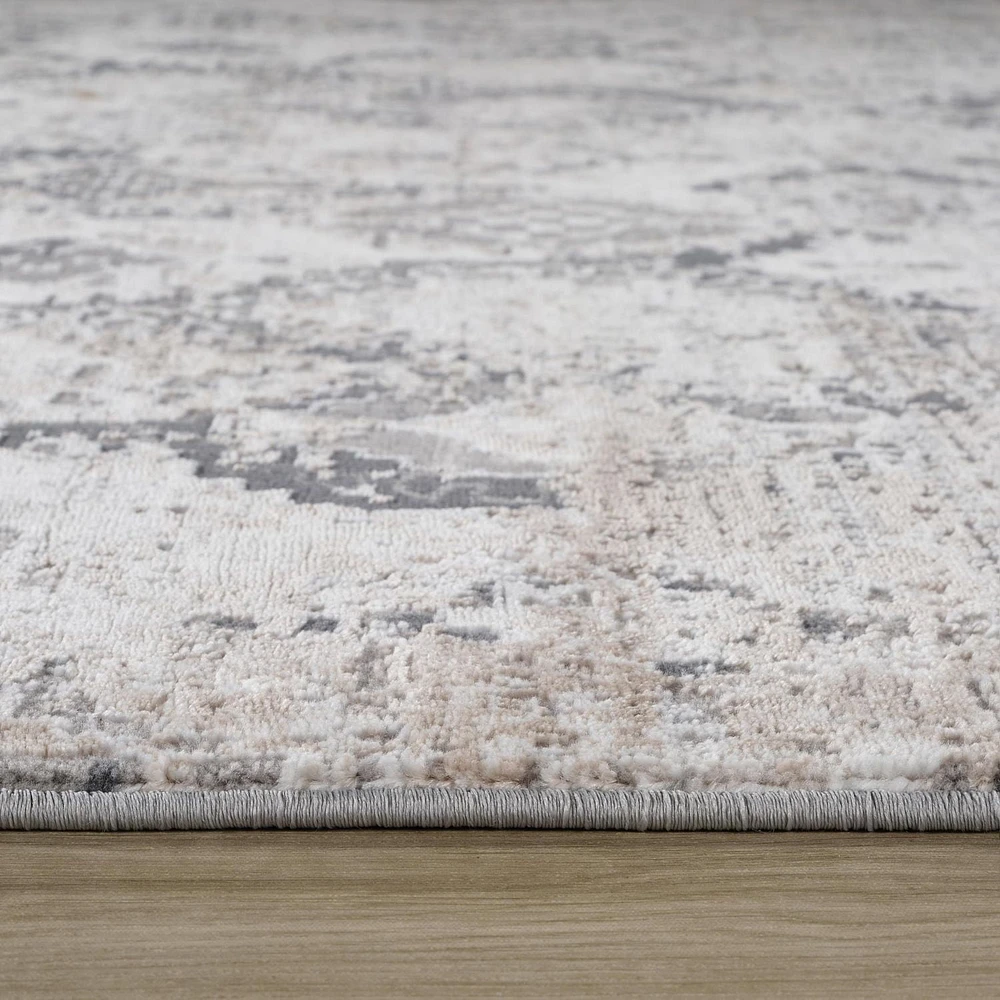 Tapis d'interieur Rug Branch Atlas Fractal, beige gris, moderne - Salon, chambre, salle a manger et cuisine<br>