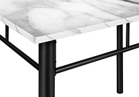 Monarch Specialties  Ensemble De Table À Manger, Ensemble De 5 Pièces, Petit, 40" Rectangulaire, Cuisine, Stratifié Aspect Marbre Blanc, Métal Noir, Contemporain, Moderne