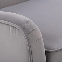 Chaise d'appoint moderne en velours Isla avec pieds en bois effilés