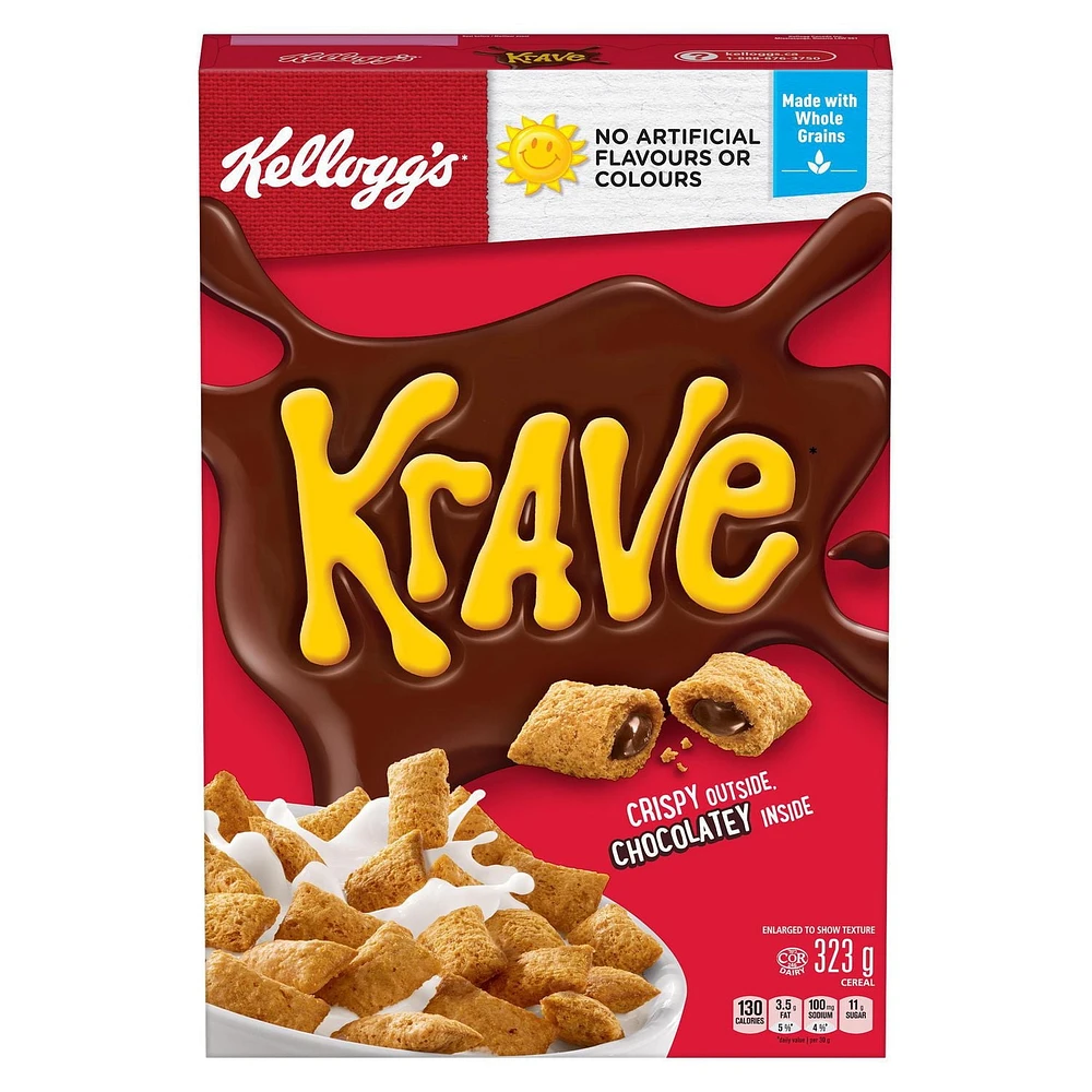 Céréales Kellogg's Krave Saveur de chocolat, 323 g 323 g