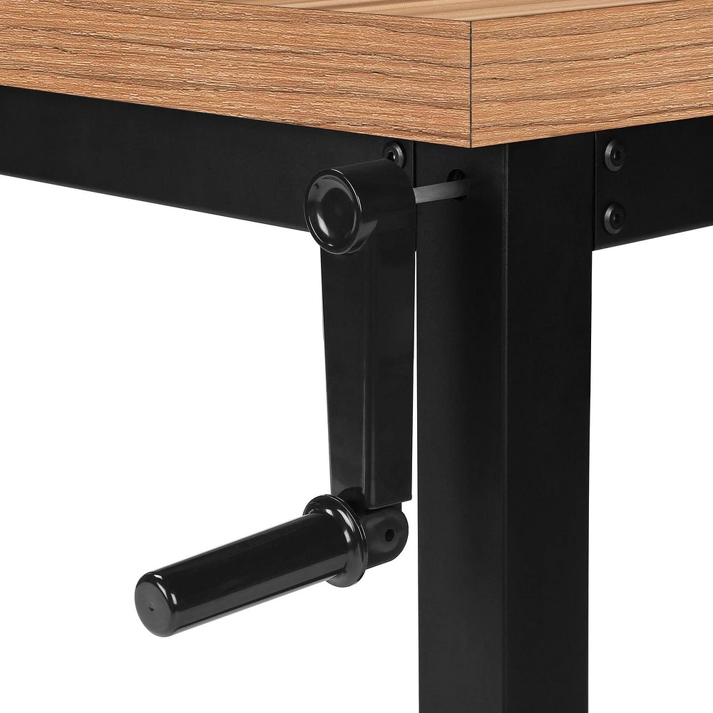 Monarch Specialties Bureau, Bureau À Domicile, Debout, Ajustable, 48"l, Travail, Ordinateur Portable, Métal, Stratifié, Brun, Noir, Contemporain, Moderne