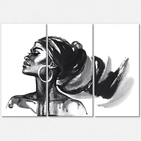 Designart Portrait monochrome de femme afro-américaine IV Art mural sur toile