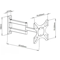 Techly Support mural inclinable/orientable pour téléviseur LCD/LED de 19" à 37" - 2 articulations d'inclinaison de +/-12° - VESA jusqu'à 200x200 mm - Capacité de charge jusqu'à 25 kg - Noir