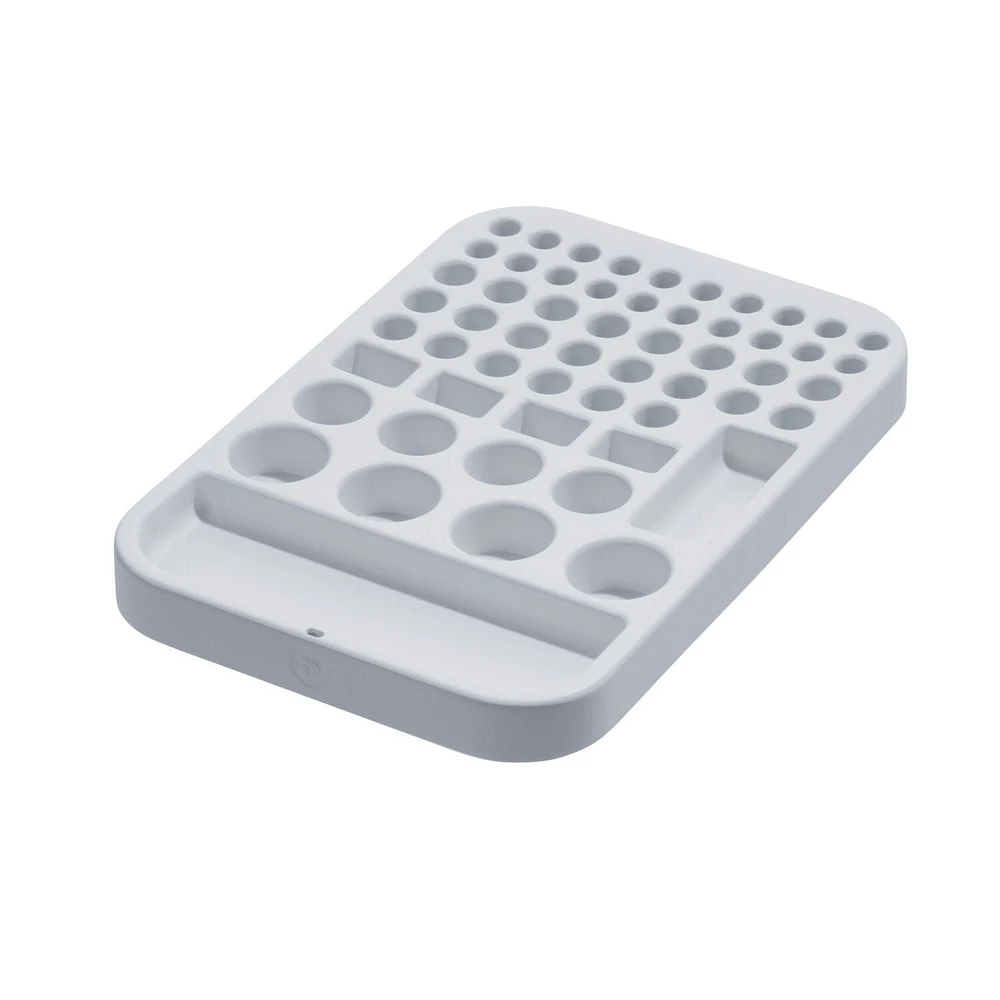 iDesign Gray Eco BPA-Free Recycled Plastic Divided Battery Organizer Insert - 7.6" x 11.1" x 1"