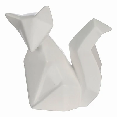 Holiday Time Décor Animal de renard en céramique blanche de 14cm