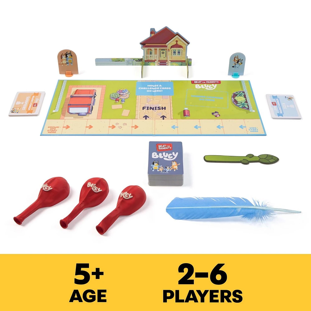 Spin Master Games, Bluey Beat the Parents, Head-to-Head Trivia & Challenge Bluey Family Games, Activity Game, Games for Family Game Night, For Ages 5+